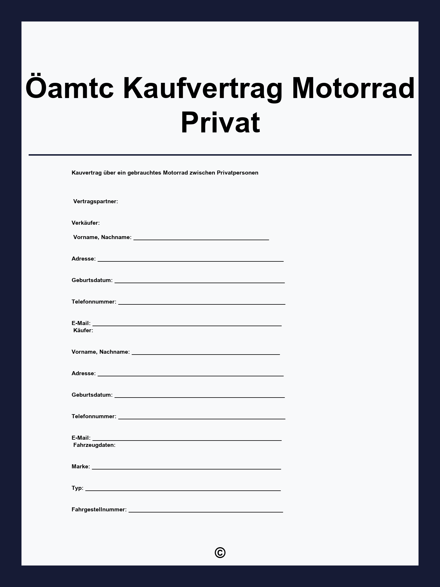 Öamtc Kaufvertrag Motorrad Privat
