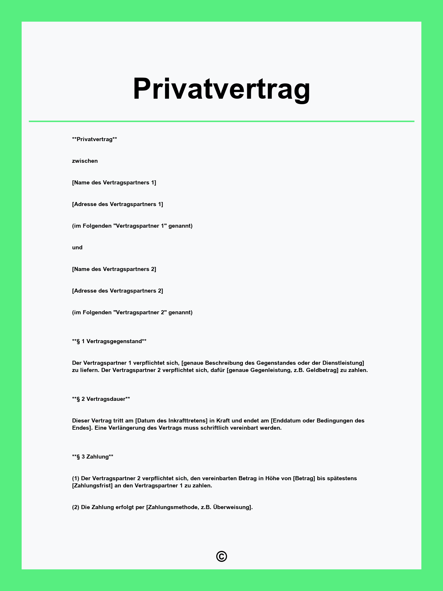 Privatvertrag